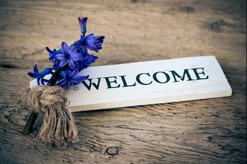 A photo of a welcome sign