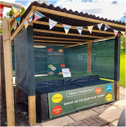 The Talk Community Hub stall at Ross-on-Wye Community Garden