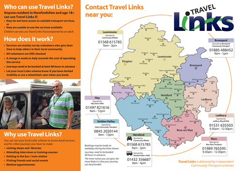 An image of the Travel Links leaflet
