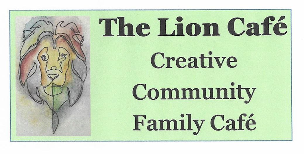 The Lion Café. Creative Community Family Café logo
