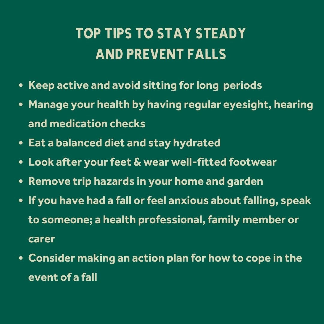 Top tips to stay steady and prevent falls