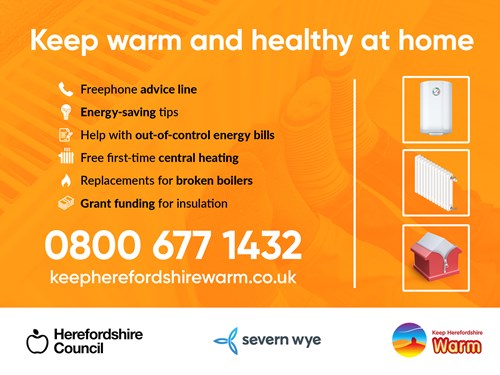 An image promoting the different services provided by Keep Herefordshire Warm, as mentioned in the newsroom article