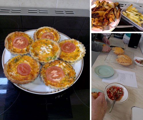 Meals cooked by Age UK's  cookery club hub members