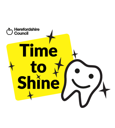 Time to Shine logo with a smiling cartoon tooth